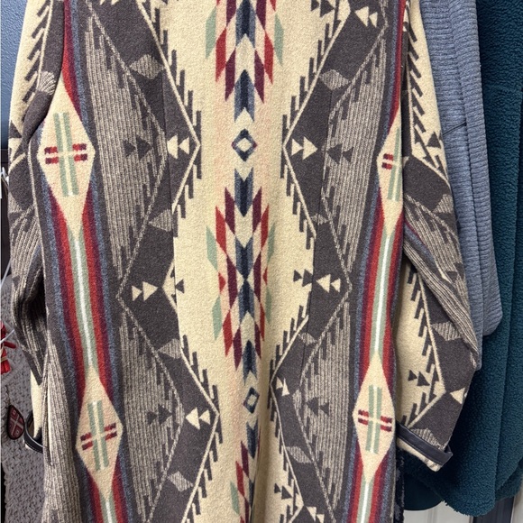 Pendleton Multicolor Tribal Pattern Coat with Black Trim - Picture 2 of 4